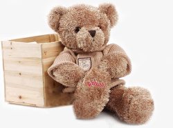 木板定制的箱子泰迪熊高清图片