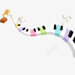 钢琴插画卡通创意乐器音乐高清图片