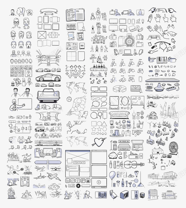 各种标志大全png免抠素材_新图网 https://ixintu.com 元素 头像 标志 简笔画