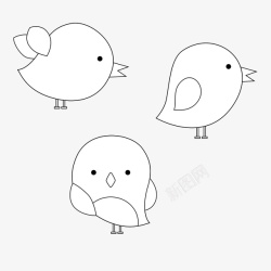 停留的白鸟可爱小鸟线条简笔画高清图片