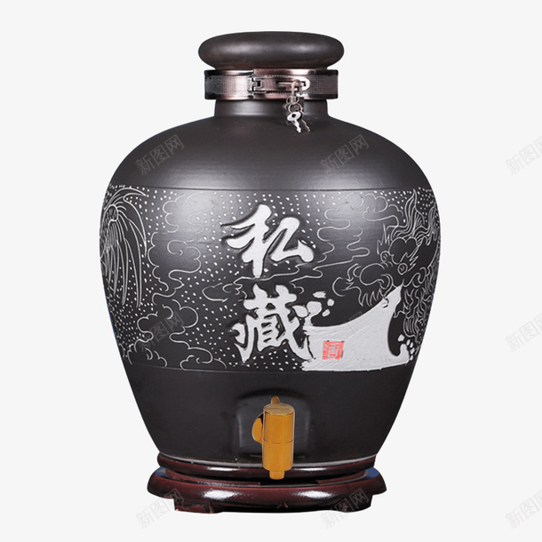 大气加锁泡酒瓶png免抠素材_新图网 https://ixintu.com 加盖泡酒瓶 古风酒坛 复古酒瓶 带龙头泡酒瓶 水墨风泡酒酒瓶 泡酒瓶 酒壶 陶瓷酒坛