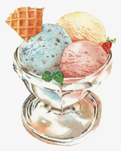 芒果冰淇淋球冰淇淋高清图片