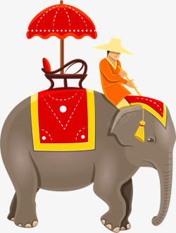 泰国大象手绘卡通泰国大象高清图片