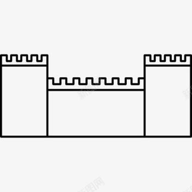 中世纪的城墙在阿比拉图标图标