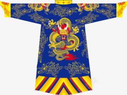 皇帝服装蓝色龙袍高清图片