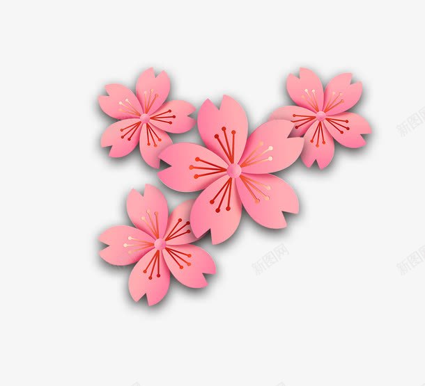 3D微立体粉色花朵png免抠素材_新图网 https://ixintu.com 3D剪纸 3D微立体 3D新式背景 3D立体纸雕 3D立体花朵 3D视觉效果