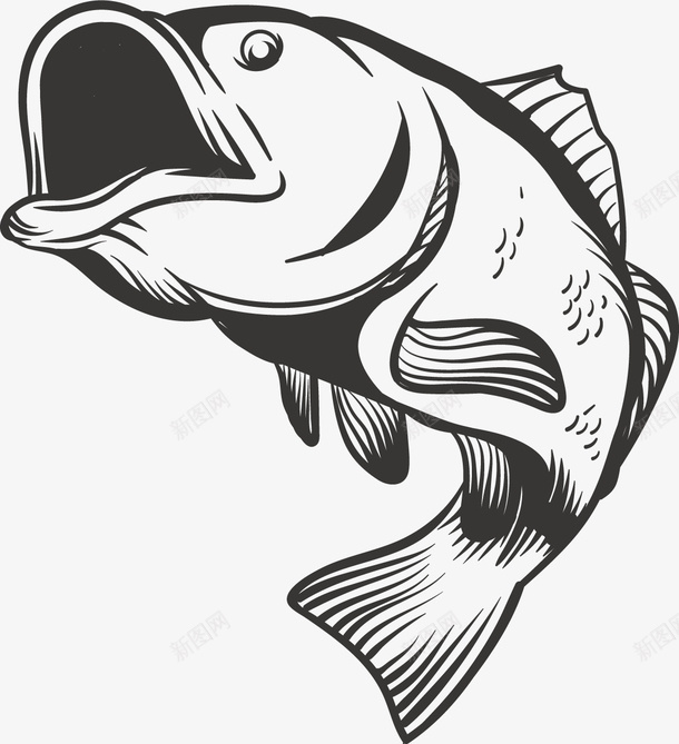 灰色鲤鱼矢量图图标eps_新图网 https://ixintu.com 一跃而起 灰色 跃出水面的鱼 跳出水面 跳跃的鱼 鱼类 矢量图