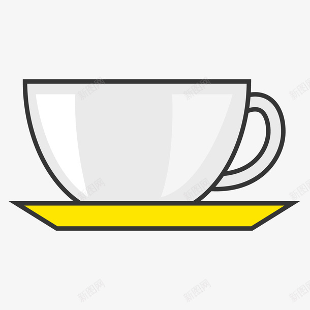 一个扁平化的咖啡杯png免抠素材_新图网 https://ixintu.com 咖啡杯 扁平化 瓷器 白色杯子 茶杯 马克杯 黄色盘
