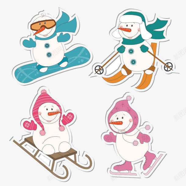 雪上运动的雪人png免抠素材_新图网 https://ixintu.com 雪上运动的雪人素材雪上运动的雪人模板下载雪上运动体育运动雪人雪橇滑雪体育运动