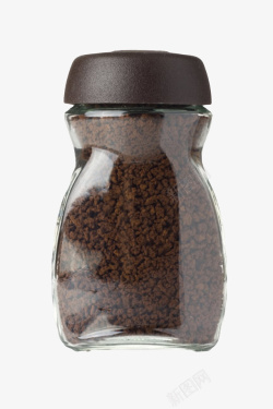 装满速溶咖啡的广口瓶实物素材