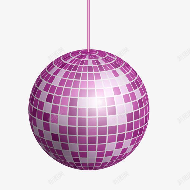 紫色灯球png免抠素材_新图网 https://ixintu.com 发光 吊灯 夜店 装饰