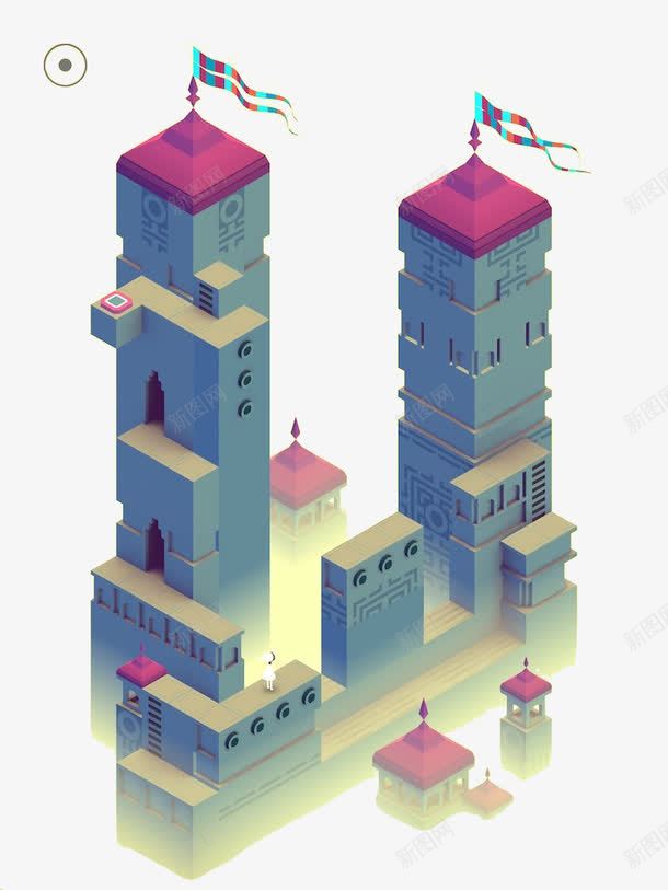 纪念碑谷游戏模型png免抠素材_新图网 https://ixintu.com 城堡 复古 游戏模型 纪念碑谷