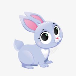 兔子尾巴紫色创意小兔子元素高清图片