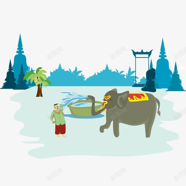 泰国卡通泼水节大象png免抠素材_新图网 https://ixintu.com 人物 传统节日 卡通大象 卡通泼水节 大象 庆祝 泰国泼水节 泼水