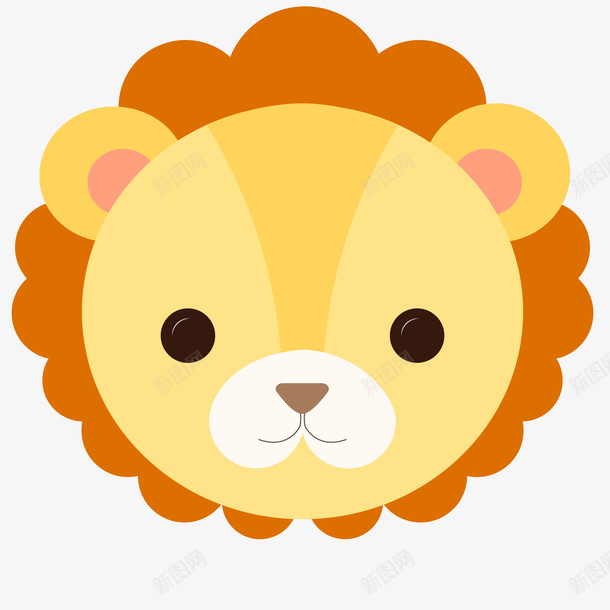 黄色的小狮子头像png免抠素材_新图网 https://ixintu.com 动物园 动物设计 头像设计 标签设计 狮子 黄色
