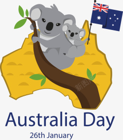 AustraliaDay可爱考拉澳大利亚日矢量图高清图片