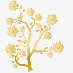 金色树木装饰素材