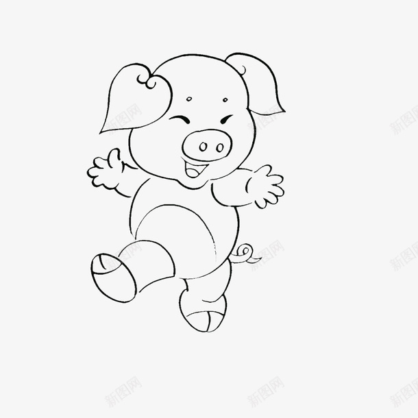 跳跃猪简笔画图标png_新图网 https://ixintu.com 动物剪影 动物简笔画 手绘 手绘动物 猪简笔画 简洁 跳跃猪剪影