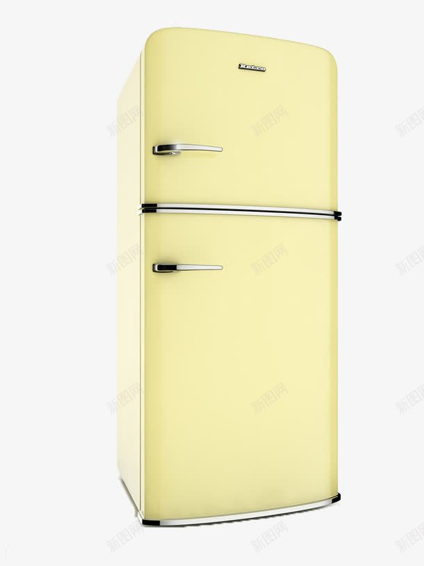 卡通冰箱png免抠素材_新图网 https://ixintu.com 3D立体 侧面 冰箱 冷冻 厨房设备 家电 淡黄色 生活用品 电器 立体 设备