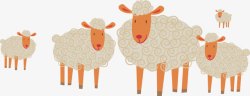 绵羊图案橙色卡通羊群高清图片
