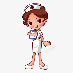 手绘制服女护士矢量图素材