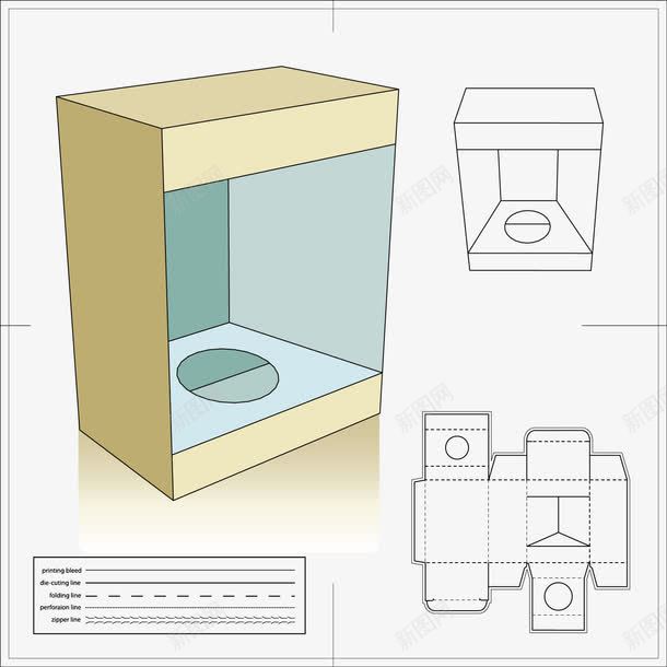 异形模切png免抠素材_新图网 https://ixintu.com 刀模图 包装效果图 包装盒展开图 异形模切