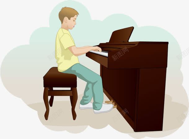 弹钢琴的小男孩png免抠素材_新图网 https://ixintu.com 乐器 修养身心 卡通 声器 弹奏 弹钢琴 悦耳 旋律 曲调 有节奏的 琴 琴棋 琴键 音律