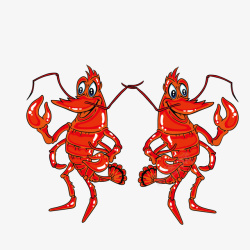 红色香卡通红色小龙虾矢量图高清图片
