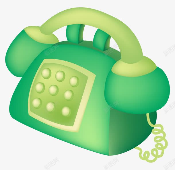 卡通手绘绿色可爱座机电话png免抠素材_新图网 https://ixintu.com 卡通的座机 可爱的电话 手绘电话机 手绘的通讯工具 矢量的电话 绿色的电话
