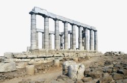 残骸古希腊建筑遗迹高清图片