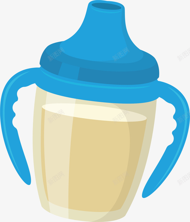 冲奶粉的瓶子png免抠素材_新图网 https://ixintu.com 可爱 奶瓶 奶粉 容器 小孩 蓝色 设计