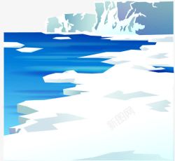 手绘南极冰川素材