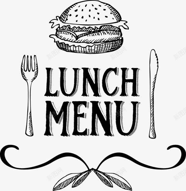 汉堡包午餐餐单logo图标png_新图网 https://ixintu.com 菜单logo 装饰 食物