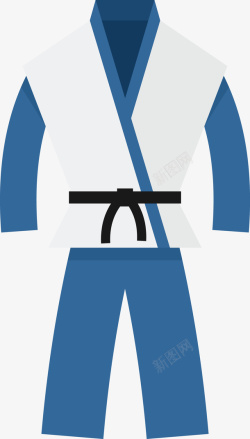 矢量跆拳道服装蓝色跆拳道服装矢量图高清图片