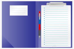 钢笔临摹纸文件夹中的笔记本内页纸矢量图高清图片