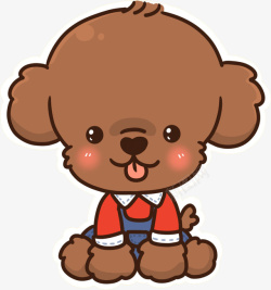 棕色花斑小狗开心的泰迪狗高清图片