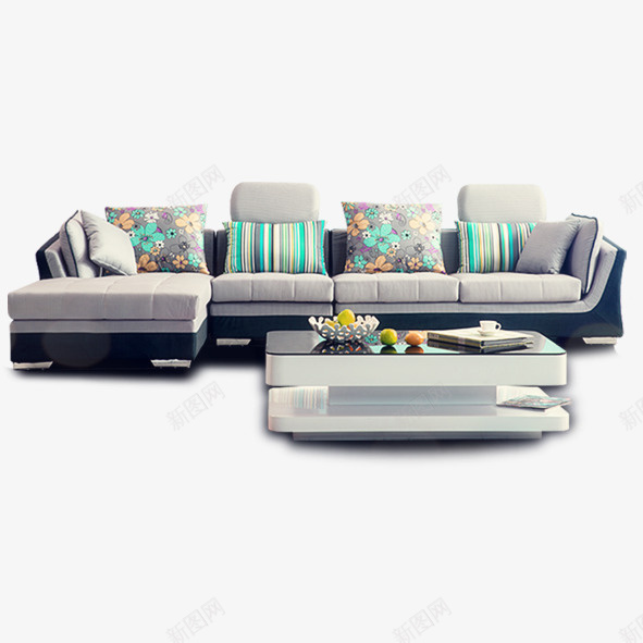 组合沙发psd免抠素材_新图网 https://ixintu.com 家具素材 沙发 组合沙发