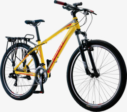 矢量骑车锻炼实物黄色自行车山地车高清图片
