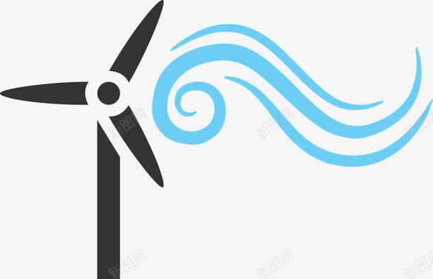 手绘风车和风png免抠素材_新图网 https://ixintu.com 发电 手绘 涡轮机 风 风电 风能源 风车