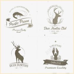 糜鹿logo设计简约卡通户外动物图标高清图片