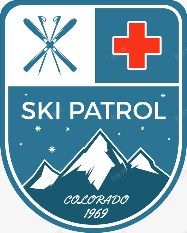 瑞士滑雪协会会徽矢量图ai免抠素材_新图网 https://ixintu.com PATROL SKI 滑雪协会 瑞士 运动 矢量图