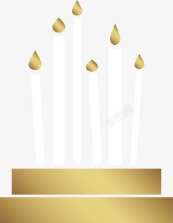 燃烧蜡烛金色蜡烛蛋糕高清图片