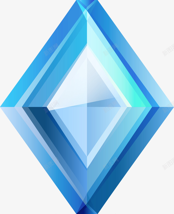 菱形宝石钻石图png免抠素材_新图网 https://ixintu.com 水晶 立体菱形块 菱形块 蓝色宝石 钻石