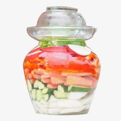 玻璃储物瓶玻璃泡菜坛高清图片