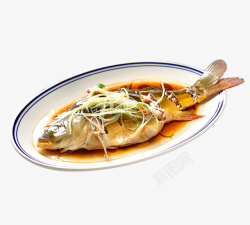 姜丝素材美味的蒸鱼高清图片