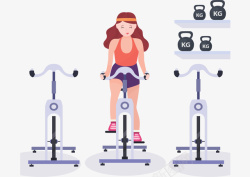 健身房的人健身房骑单车的人矢量图高清图片