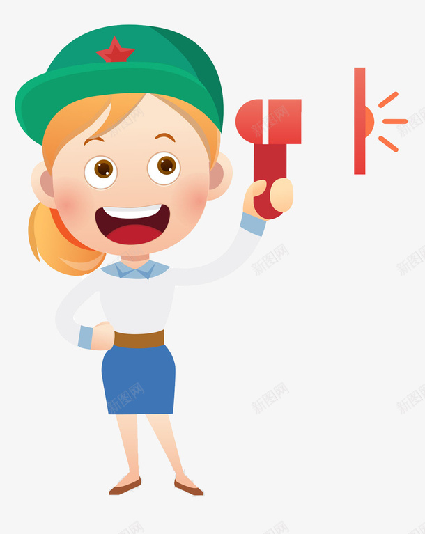 卡通戴着绿色帽子促销的女人png免抠素材_新图网 https://ixintu.com 促销员 卡通 叫卖 喇叭 女人 插图 漂亮的 绿帽子