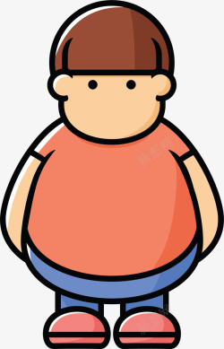 超胖男人橙色卡通微胖男人高清图片