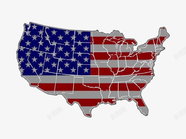 美国本土地图png免抠素材_新图网 https://ixintu.com 地图 地图国旗 星条旗 矢量素材 美国 美国主题 美国元素 美国国旗 美国国旗背景矢量 美国地图 美国象征 飘扬的旗帜