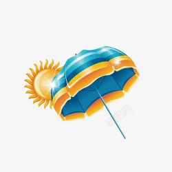 暑假风情沙滩伞图标高清图片